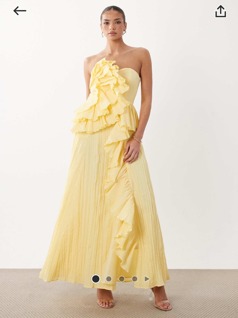 Yellow Ruffled Maxi Dress in Yellow